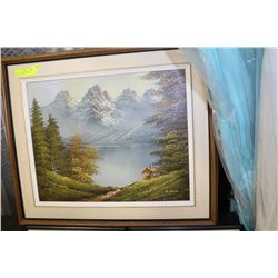 VINTAGE FRAMED & SIGNED CANVAS PAINTING