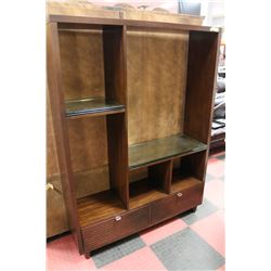 SOLID WOOD & GLASS DISPLAY CABINET