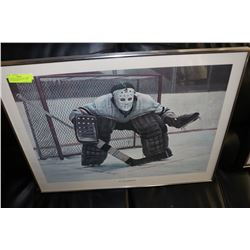 VINTAGE 1972 FRAMED & SIGNED "AT THE CREASE"