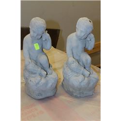PAIR OF BOY STAUTES