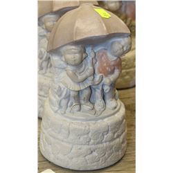 BOY GIRL UMBRELLA STATUE