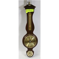LARGE WOODEN BAROMETER