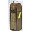 Image 1 : DECORATIVE WOOD WINE BOTTLE HOLDER W/ GREEN LEAF