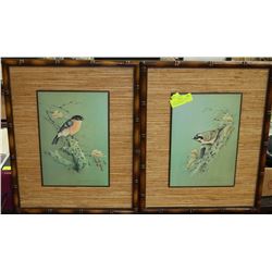 2 VINTAGE TERANCE JAMES BOND FRAMED BIRD PRINTS