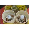 Image 1 : BOX WITH TWO TOUCH LAMPS & ASSORTED GLASSWARE