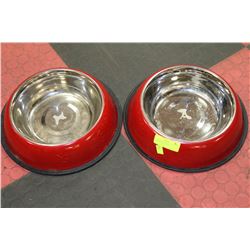 2 ANTI-TIP DOG BOWLS