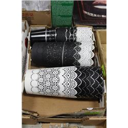 LARGE FLAT OF DECORATIVE PLANTERS - BLACK & WHITE