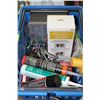 Image 1 : BLUE CRATE OF VARIOUS HARDWARE & TOOLS