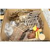 Image 1 : BOX W/ WOOD CARVINGS & DECORATIONS