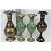 FLAT OF BRASS VASES