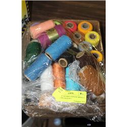 BOX OF 200 YRDS ACRYLIC SPOOLS ( LOTS OF COLOURS )