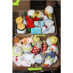 FLAT OF SALT & PEPPER SHAKERS X2