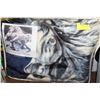 QUEEN SIZE PLUSH TOP BLANKET - HORSE