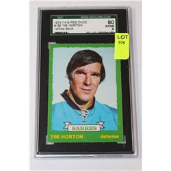 1973-74 O-PEE-CHEE TIM HORTON WHITE BACK CARD