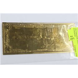 24kt GOLD FOIL US $2 DOLLAR BANKNOTE