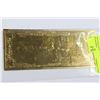 Image 1 : 24kt GOLD FOIL US $2 DOLLAR BANKNOTE