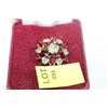 Image 1 : ANTIQUE FAUX RUBY AND DIAMOND GEMSTONE BROACH