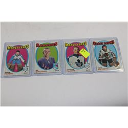 1971 LOT OF 4 NHL GOALIE CARDS