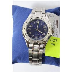 MENS QUARTZ SILVER-TONE WRIST WATCH