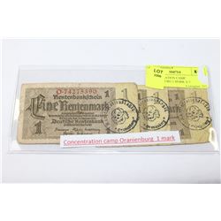 THREE CONCENTRATION CAMP GERMAN BANKNOTES