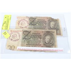 WW2 CONCENTRATION CAMP ORANIENBURG BANKNOTES X2