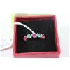 Image 1 : .925 SILVER NATURAL RUBY & EMERALD RING SIZE 5.5