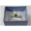 Image 1 : .925 SILVER NATURAL EMERALD RING SIZE 5.5
