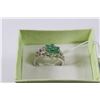 Image 1 : .925 SILVER NATURAL EMERALD & RUBY RING SIZE 5.5