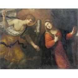 Italian School (17th Century), - Italian School (17th Century), The Annunciation, 43in x 54in...