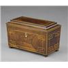 Image 1 : A Regency rosewood sarcophagus tea caddy, - A Regency rosewood sarcophagus tea caddy, of taperin...