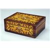 Image 1 : A George IV rosewood box, - A George IV rosewood box, inlaid with maple leafy panels, mother-of-...