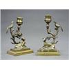 Image 1 : A pair of post-Regency bronze candlesticks, - A pair of post-Regency bronze candlesticks, the st...