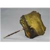 Image 1 : A Regency papier mache hand screen, - A Regency papier mache hand screen, painted with fishing b...