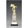 Image 1 : An assembled gilt brass and white marble obelisk desk thermometer, - An assembled gilt brass and...