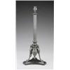 Image 1 : A Victorian bronze oil lamp base, - A Victorian bronze oil lamp base, the fluted pillar on three...
