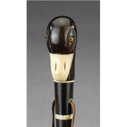 Another, - Another, the ivory mounted handle carved as a duck's head, glass eyes, 35.5in...