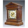 Image 1 : A German oak mantel clock, - A German oak mantel clock, of stepped architectural design, the squ...
