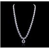 Image 1 : 14KT White Gold 35.22ctw Tanzanite and Diamond Necklace