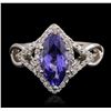 Image 1 : 14KT White Gold 2.28ct Tanzanite and Diamond Ring