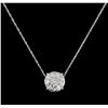 Image 2 : 0.70ctw Diamond Pendant With Chain - 14KT White Gold