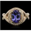 Image 1 : 14KT Yellow Gold 2.33ct Tanzanite and Diamond Ring