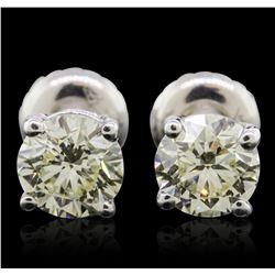 14KT White Gold 1.21ctw Diamond Solitaire Earrings