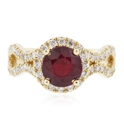 14KT Yellow Gold 1.94ct Ruby and Diamond Ring