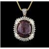 Image 1 : PLATED SILVER 60.25ct Ruby and White Sapphire Pendant With Chain