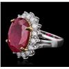 Image 2 : 14KT White Gold 13.74ct Ruby and Diamond Ring