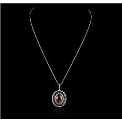 14KT Two-Tone Gold 6.97ct Citrine and Diamond Pendant with Chain