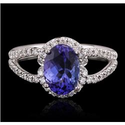 18KT White Gold 1.93ct Tanzanite and Diamond Ring