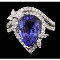 18KT White Gold 6.97ct Tanzanite and Diamond Ring