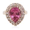 Image 1 : 18KT Rose Gold 4.61ct Pink Spinel and Diamond Ring