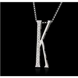 14KT White Gold 0.21ctw Diamond Pendant With Chain